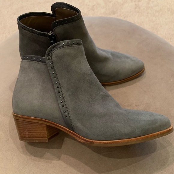 Italeau Adina Suede Ankle Booties Gray - Picture 3 of 8